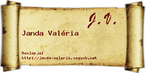 Janda Valéria névjegykártya